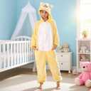 Animal Onesie Costumes for Kids Adults Cosplay Halloween for Boys Girls Womens Warm Plush One Piece (Yellow)
