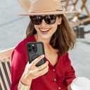 Mobnano for iPhone 16 Pro Case, Compatible with MagSafe, Crystal Clear Case with Magnetic Ring, Multicolor Protective Shockproof Bumpers, Not Yellowing Slim Cover for Men Women - Black