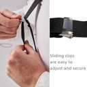 2 Clips Men's Suspenders X-Back Clip-On Elastic Braces for Formal and Casual Wear (Black)