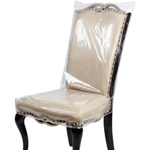 Plastic Dining Chair Covers Crystal Clear PVC Seat Protector for Dining Room Chair with Backrest Waterproof Chair Slipcovers for Home Party Hotel Wedding Ceremony Fit 21W*18.5D inch (4)