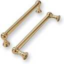 khtumeware 2 Pack 5 Inch Hole Center Champagne Bronze Cabinet Pulls Heavy Duty Solid Satin Brass Cabinet Handles for cabinets Dressers Kitchens Handles Bathroom cabinets