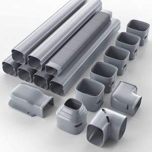 3'' 22.5Ft Mini Split Line Set Cover Kit for Minisplit Ductless Linset Air Conditioners and Heat Pumps, Central AC Decorative Upgraded UV-Proof Strong & Durability PVC Pipe, Gray