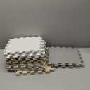 18 Pieces Foam Play Mat, Interlocking Playmat Tiles, Foam Floor Mat Tiles, Puzzle Play Mats, Exercise Gym Mats  Color of Gray & White with Border