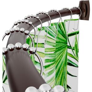 Curved Shower Curtain Rod 43-72 Inches Adjustable, Aluminum Shower Rod Rustproof, Round shower curtain rod, Curved Shower Rods for Bathroom, Bathtub, Stall, Bronze