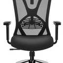 Ticova Ergonomic Office Chair - High Back Desk Chair with Adjustable Lumbar Support, Headrest & 3D Armrest - 130Rocking Mesh Computer Chair (70D x 26W x 54H cm, Black)