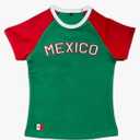 No Brand Vintage Graphic Baby Tees for Women Brazil Shirt Y2k Tops Mexico Crop Top Jersey 2000s Summer Going Out Tops M