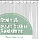 Barossa Design Plastic Shower Liner Clear - Premium PEVA Shower Curtain Liner with Rustproof Grommets and 3 Magnets, Waterproof Cute Lightweight Standard Size Bathroom Curtains - Clear, 72"W x 72"L