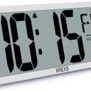 XREXS Large Digital Wall Clock, Electronic Alarm Clocks for Bedroom, Count Up & Down Timer, Battery Operated 14.17 Inch Large LCD Screen with Time/Date/Temperature Display