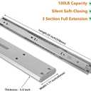 LONTAN 4 Pairs 22 Inch Heavy Duty Soft Close Drawer Slides - 100LB Load Capacity Full Extension Drawer Glides Side Mount Ball Bearing Dresser Cabinet Rails with Screws