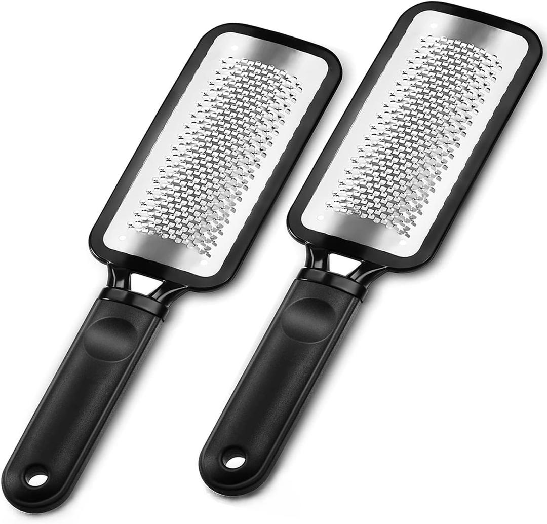 Foot Rasp Foot File, 2 Pcs Stainless Steel Pedicure Callus Remover for Feet, Professional Foot Care Tools for Pedicure to Removes Hard Skin Corns for Dry and Wet Feet