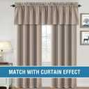 H.VERSAILTEX 100% Blackout Valances for Windows,Living Room Bedroom Bathroom Farmhouse Style Rustic Dinning Room Blackout Thermal Insulated Rod Pocket, W52 x L18 Inch Length, Natural Sand, 2 Panel
