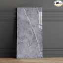 Haimin Wall Panels Peel and Stick 20 Pieces 23.6x11.8in (38.7 Sq. Ft. Coverage) Backsplash Marble Look Tile（not Real Marble, Ideal for Kitchen Bathrooms Living Rooms Bedrooms (Gray-YSH)