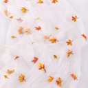 Socomi 3pcs Falll Thanksgiving Table Runner Maple Leaf Tulle Gauze Cheesecloth Embroidery Sheer Table Runners for Wedding Party Baby Shower Birthday Holiday Picnic Home Decor (10ft x 3pcs)