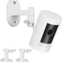 2Pack Adjustable Security Wall Mount Bracket for Ring Stick Up Cam & Ring Outdoor Cam Plus, Perfect View Angle for Your Surveillance Camera System - White