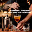 18-Piece Professional Cocktail Shaker Set and Bartender Kit with Stand, Stainless Steel Bar Tools Gift Set with Muddler, Jigger, Mixing Spoon for Home Bar and Mixology