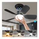 20" Socket Fan Light with Remote, 30W 2000 Lumens, 3 Colors 3000-6000K Small Ceiling Fans with Lights 6 Speed Wind Light Bulb Fan for Bedroom, Living Room, Kitchen, Laundry Room