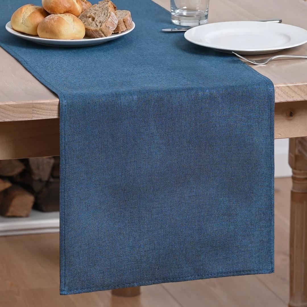 Artoid Mode Navy Blue Table Runner, Seasonal Summer Fall Washable Kitchen Dining Table Decoration for Home Party Decor 13x108 Inch