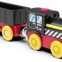 Battery Operated Locomotive Train, Magnetic Trains Toy for Wooden Tracks, Motorized Train Compatible with Thomas, Brio, Chuggington, Melissa & Doug