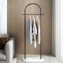 Freestanding Clothing Rack with Marble Base,Modern Black Arch Garment Rack for Small Spaces,Sturdy Metal Coat Rack,Clothes Racks for Hanging Clothes in Bedroom,Closet,Entryway,Boutique Display