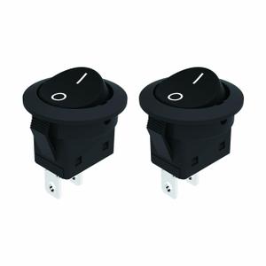 JD 2pcs 6A Power Switch 125V/250V AC Electric Round Rocker Switches ON/Off Switch 2Pins Toggle Switch with UL Certificate