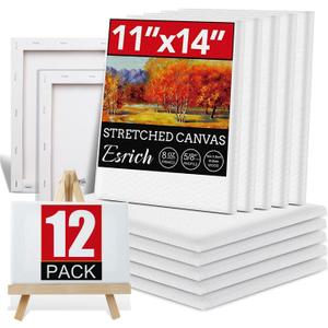 12 Pack Canvases for Painting with 11x14, Painting Canvas for Oil & Acrylic Paint.