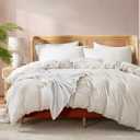 Nestl Off White Duvet Cover Queen Size - Soft Double Brushed Queen Duvet Cover Set, 3 Piece, with Button Closure, 1 Duvet Cover 90x90 inches and 2 Pillow Shams