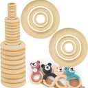Wooden Rings for Crafts - 33pcs (3 Sizes: 3cm/5cm/7.5cm) - Unfinished Natural Wood Hoops for Macrame, DIY Jewelry, Wreath Making - Smooth & Splinter-Free for Kids & Adults