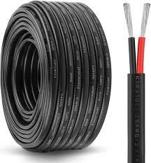 18 Awg 0.8mm² 18/2 Gauge Electrical Wire 2 Conductor Extension Cable 100 Foot UL2464 DC 5V/12V/24V/300V Oxygen Free Stranded Tinned Copper Wire Low Voltage LED Cable for LED Lamps Automotive