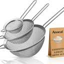 Anaeat Fine Mesh Strainers - Premium Stainless Steel Colander Sieve Sifters, with Durable Mesh and Sturdy Handle, Excellent for Sifting Dry ingredients, Flour, Pastas, Rice, Tea (3.15"+5.5"+7.87")