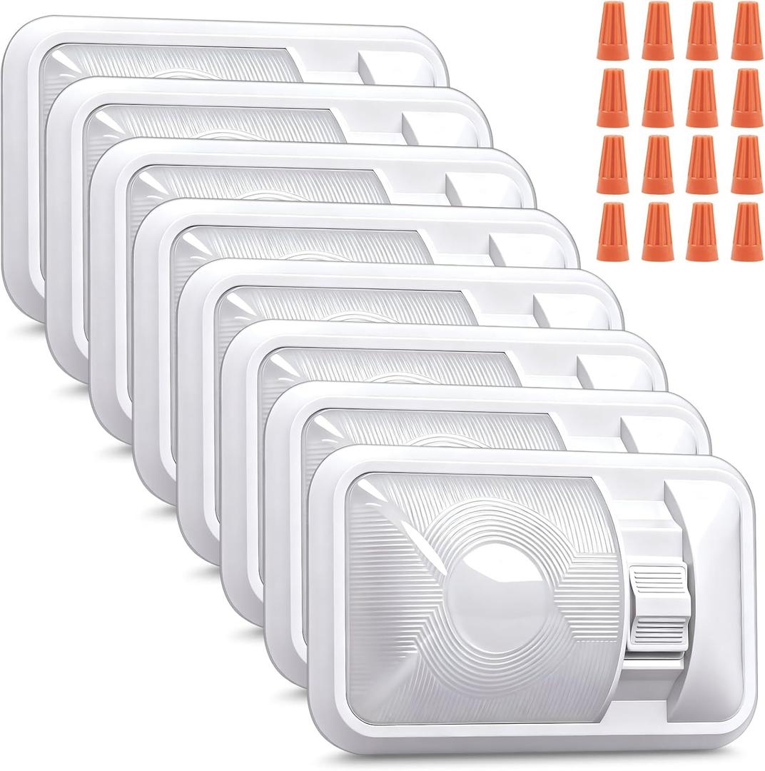 RV Lights Interior, 12 Volt Led Lights 500LM, Camper Lights 3.6W, RV Led Lights Interior Fixtures 12V, RV Ceiling Dome Light with Switch for RV/Camper/Trailer/Boat/Car (Natural White, 8Pack).