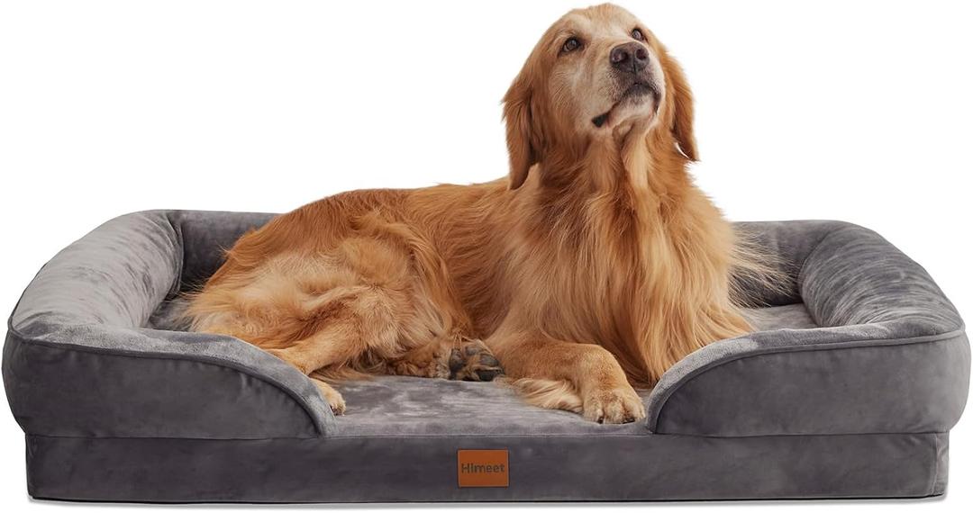 Orthopedic Dog Bed for Extra Large Dogs - XL Comfort Dog Sofa, Pet Couch with Removable Washable Cover and Waterproof Lining, Supportive Foam Pets Sofa with Nonskid Bottom, Grey (42.0"L x 32.0"W x 6.5"Th)