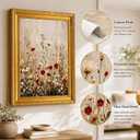 Gold Framed Wildflower Wall Art, 16x24 Floral Canvas Print | Vintage floral canvas print with ornate gold frame, ready to hang for bedroom, living room, bathroom, hallway, or gift.