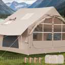 Inflatable Camping Tent, 4-6Person Glamping Inflatable Tents, Quick Setup Blow Up Tents with Pump, Waterproof Oxford Inflatable House for Camping, Air Glamping Hot Tents for Adult