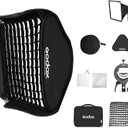 GODOX 24x24inch / 60x60cm Foldable Flash Softbox &Grid with Godox S2 S-Type Speedlite Bracket Bowens Mount and Carrying Case for Camera Speedlight Studio Video Shooting Portraits Product Photography