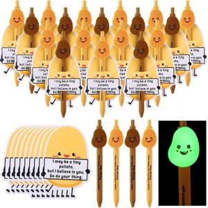 40 Sets Positive Inspirational Pens Employee Appreciation Gift Coworkers Luminous Pens Bulk Employees Funny Pen Gift Thank You Gifts Encouragement Affirmation with Motivational Tags (Potato)