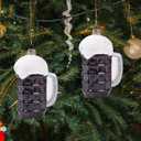 3 x Funny Hanging Christmas Ornaments 2025 - Cheers Beer Glass Blown Cute Tree Decorations, 3D Premium Decorative Holiday Decor for Xmas Home Outdoor Window Centerpiece