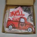 Valentine's Day Paper Towel Holder, Red Truck Paper Holder, Love Letter Heart Paper Towel Holder, Winter Spring Holiday Decoration for Kitchen Countertop Bathroom Home Farmhouse