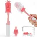 3 x Chuya Baby Bottle Brush Kit -Upgraded Silicone Bottle Cleaning Brush & Nipples Cleaning,Press-Pump Foam Dispenser Brush for Baby Bottles, Nipples, Breast Pump Parts-Rich Foam for Home Travel TSA