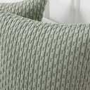 Kevin Textile 14x20 Inch Pillow Cover 1 Pack Boho Decorative Soft Striped Corduroy Lumbar Farmhouse Color Accent Rectangle Cushion Case for Living Room Couch Sofa Bed, Greyish Green