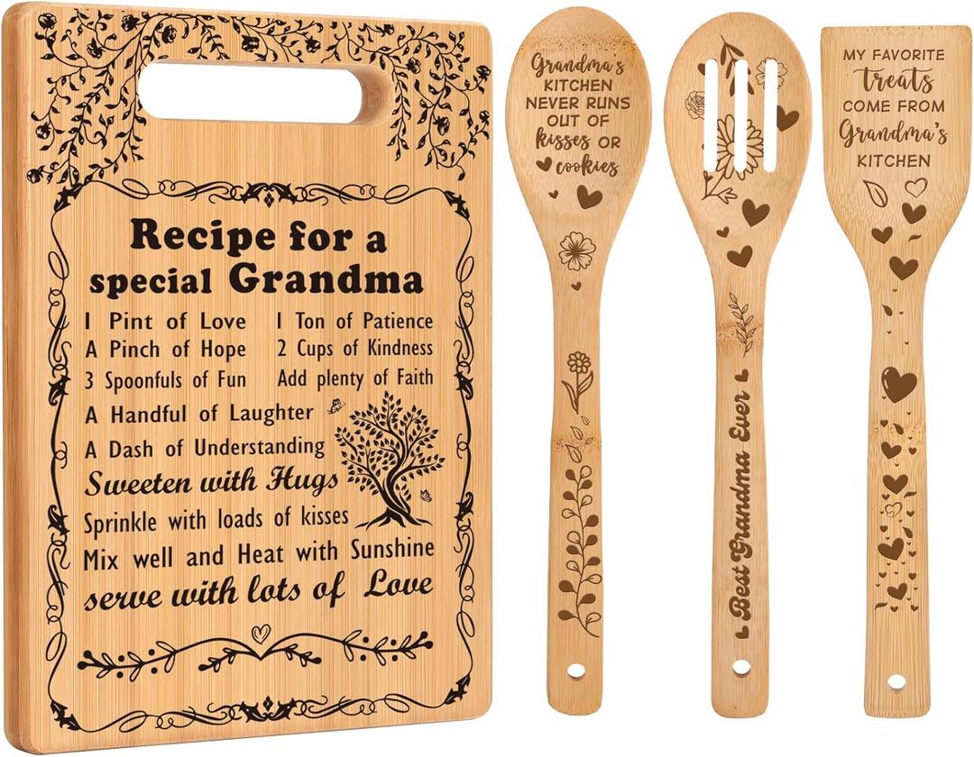 Grandma Gifts Mothers Day Gifts for Grandma Great Grandma Birthday Gifts from Grandkids Granddaughter Grandson Best Grandma Ever Gift New Grandma Nana Gigi Christmas Cutting Boards for the Kitchen