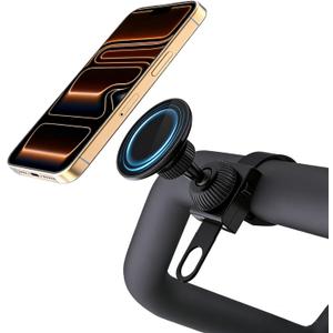 Vitog Gym Magnetic Phone Holder for MagSafe, 20X N52 Magnets, Strong Magnets Stable and Secure Phone Mount with Adjustable Strap, Phone Mount Clamp for Peloton Bike, Gym Equipment, Stroller, Treadmill