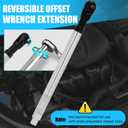 Offset Extension Wrench, 1/2'' Electric Offset Extension for Tight Spaces - 90 & 180 Degree Offset Extension Wrench Impact for Electric Drill with 2 Conversion Head, 6 Conversion Adapters