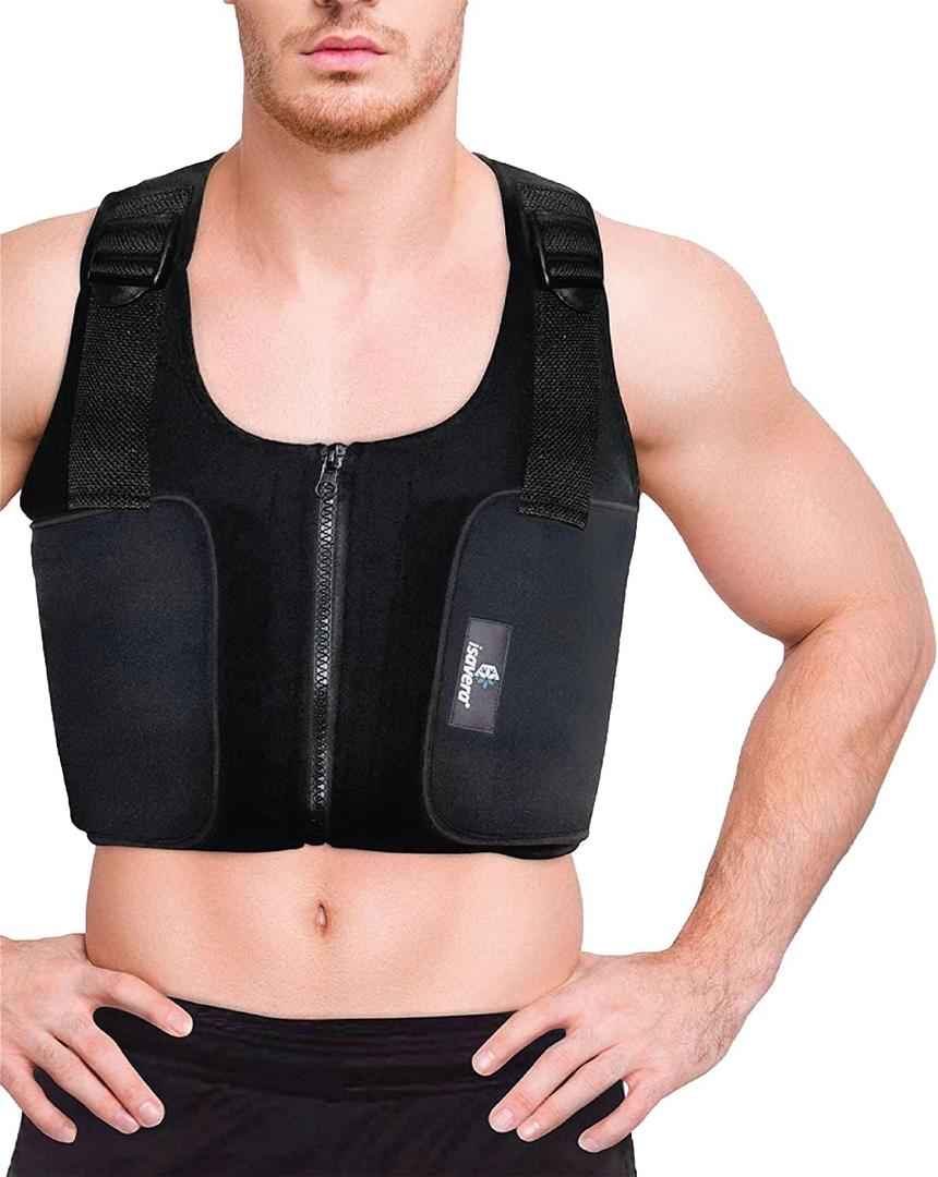 Isavera Male Chest 'Fat Freezing' Vest | Chest Shaper for Men | Comfortable & Breathable Compression Vest | Pecs Shaper Support 