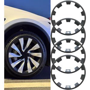 Wheel Rim Protector Rim 20 Inches for 2026 Tesla Model Y Juniper, 4 PCS Tesla Model Y 2025 Refresh ABS Rim Hubcaps Cover, 20 Inch Helix 2.0 Wheel Rim Protection Accessories, Black