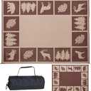 Stylish Camping 226097 6-feet by 9-feet Reversible Mat, Plastic Straw Rug, Large Floor Mat for Outdoors, RV, Patio, Backyard, Picnic, Beach, Camping - Hunter Mat (Brown/Beige)