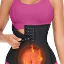 YADIFEN Waist Trainer for Women,Zipper Corset Body Shaper for Tummy Control Neoprene Cincher Sweat Sauna Vest Tank Top (Large, Black-breathable Latex With 4 Row of Hooks)