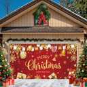ROCKY&CHAO Christmas Garage Door Decorations, 6x13ft Blue and Silver Christmas Garage Door Cover, Garage Door Banner Christmas Garage Door Backdrop for Christmas New Year Party, 6x13ft-christmas Gift Box