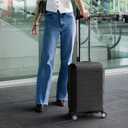 Traveler's Choice Pagosa Hardshell Expandable Luggage with Spinner Wheels, Black, 22-Inch Carry-on
