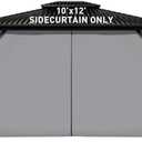 Gazebo Universal Replacement Privacy Curtain  10' x 10' Gazebo Side Wall Outdoor Privacy Panel with Zipper JVLJVL (Grey, 10 * 10ft) (Gray)