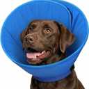 SUNFURA Dog Cones for Large Dogs, Soft Pet Cone Stop Licking After Surgery, Adjustable Pet E-Collar Alternative for Wound Healing, Blue X-Large